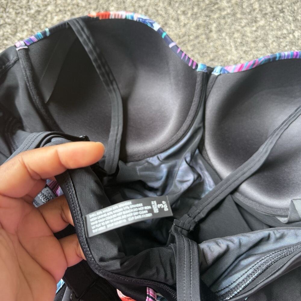 Torrid Slim Fix Underwire Piping One Piece Floral Swimsuit Black 3 DD/F NEW READ - Picture 6 of 6